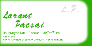 lorant pacsai business card
